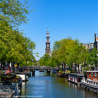 Buy canvas prints of Buildings and boats along the canal in Amsterdam, Netherlands by Chun Ju Wu