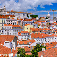 Buy canvas prints of Panorama of the city & Tagus River from Miradouro de Santa Luzia, an observation deck in Lisbon, Portugal by Chun Ju Wu