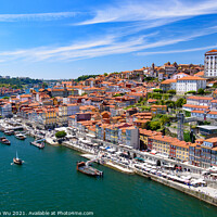 Buy canvas prints of River Douro and the riverbank of Ribeira District in Porto, Portugal by Chun Ju Wu
