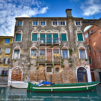 Buy canvas prints of Vintage buildings along the canal in Venice, Italy by Chun Ju Wu