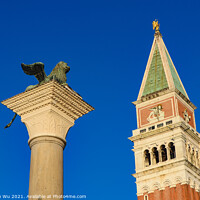 Buy canvas prints of Column of San Marco and St Mark's Campanile, Venice, Italy by Chun Ju Wu