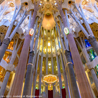 Buy canvas prints of The interior of Sagrada Familia (Church of the Holy Family), the cathedral designed by Gaudi in Barcelona, Spain by Chun Ju Wu
