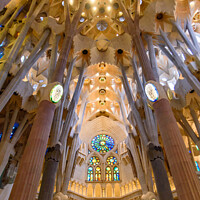 Buy canvas prints of The interior of Sagrada Familia (Church of the Holy Family), the cathedral designed by Gaudi in Barcelona, Spain by Chun Ju Wu