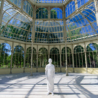 Buy canvas prints of Interior of Palacio de Cristal (Glass Palace) in Buen Retiro Park in Madrid, Spain by Chun Ju Wu