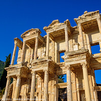 Buy canvas prints of Library of Celsus, an ancient Roman building in Ephesus Archaeological Site, Turkey by Chun Ju Wu