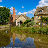 Buy canvas prints of Old water mill in Lower Slaughter, a village in Cotswolds area, England, UK by Chun Ju Wu