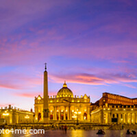 Buy canvas prints of Panoramic view of St. Peter's Basilica and Square in Vatican City at sunset time by Chun Ju Wu