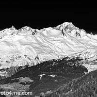 Buy canvas prints of Panorama of Mont Blanc in Savoie, France (black & white) by Chun Ju Wu