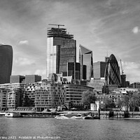 Buy canvas prints of Skyline of City of London CBD in United Kingdom (black & white) by Chun Ju Wu