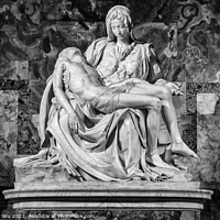 Buy canvas prints of Pieta, a sculpture by Michelangelo, in St. Peter's Basilica (black & white) by Chun Ju Wu