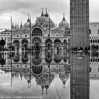 Buy canvas prints of Reflection of St Mark's Basilica (black & white) by Chun Ju Wu