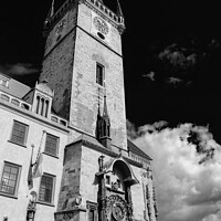 Buy canvas prints of Astronomical Clock Tower in Prague (black & white) by Chun Ju Wu