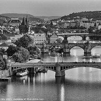 Buy canvas prints of Three bridges in Prague (black & white) by Chun Ju Wu