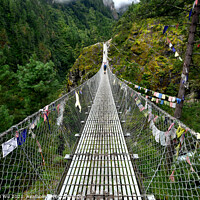Buy canvas prints of Suspension Bridge at Himalayan area in Nepal by Chun Ju Wu