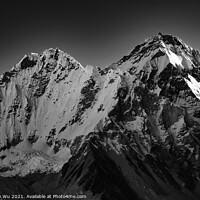 Buy canvas prints of Snow mountains of Himalayas in Nepal (black and white) by Chun Ju Wu