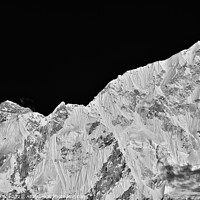 Buy canvas prints of Mount Everest and Lhotse, two of the highest mountains in the world, of Himalayas in Nepal (black and white) by Chun Ju Wu