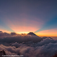 Buy canvas prints of Sunset light on the mountains with sea of clouds by Chun Ju Wu