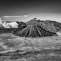 Buy canvas prints of Mount Bromo in Java, the most famous volcano in Indonesia (black and white) by Chun Ju Wu
