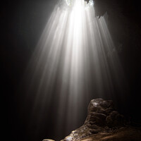 Buy canvas prints of Light from the top of Jomblang Cave in Java island, Indonesia by Chun Ju Wu
