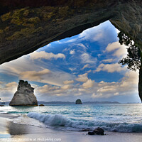 Buy canvas prints of Cathedral Cove in Coromandel, New Zealand by Chun Ju Wu