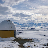 Buy canvas prints of University of Canterbury Mount John Observatory in winter at Lake Tekapo, New Zealand by Chun Ju Wu