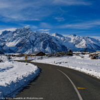 Buy canvas prints of Road trip in New Zealand with snow mountains in winter by Chun Ju Wu