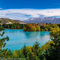 Buy canvas prints of Landscape of autumn trees and lake in South Island, New Zealand by Chun Ju Wu