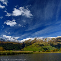 Buy canvas prints of Lake with snow mountains in South Island, New Zealand by Chun Ju Wu