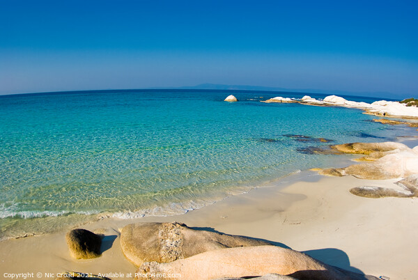 Idyllic Greek beach in Halkidiki, Greece. Picture Board by Nic Croad