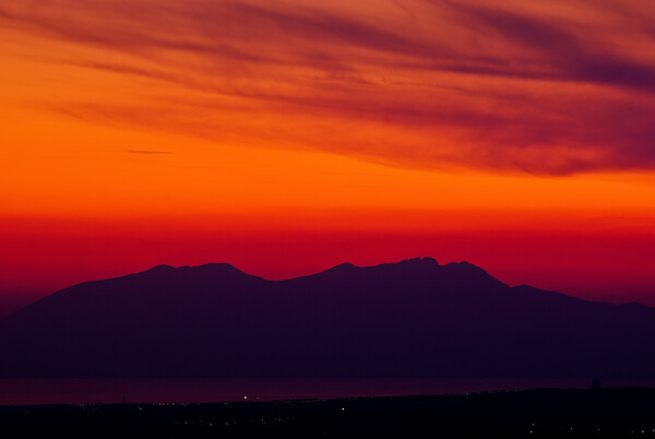 Sunset over Mount Olympus, Greece Picture Board by Nic Croad