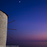 Buy canvas prints of Greek Windmill at Sunset by Nic Croad