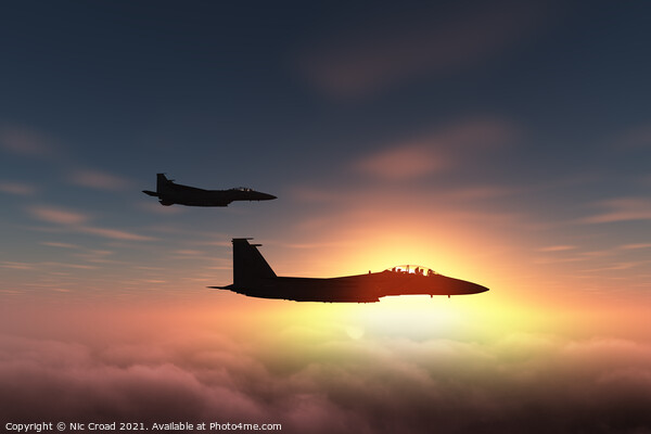Two McDonnell Douglas F-15E Strike Eagles Picture Board by Nic Croad