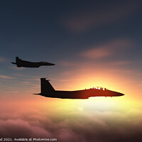 Buy canvas prints of Two McDonnell Douglas F-15E Strike Eagles by Nic Croad