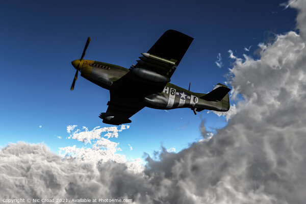 WW2 P-51 Mustang Fighter/Bomber Picture Board by Nic Croad