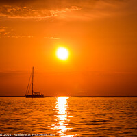 Buy canvas prints of Yacht on the sea at sunset by Nic Croad