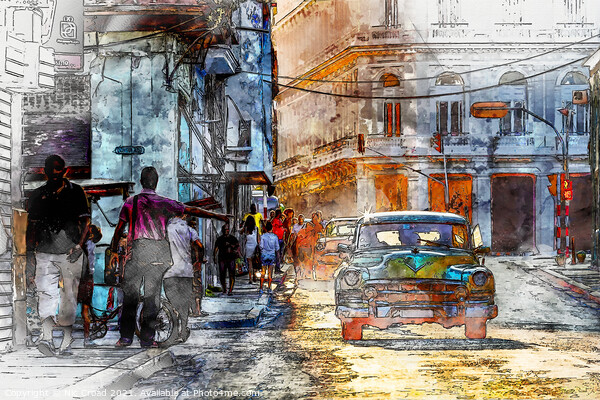 Havana, Cuba Street Scene Picture Board by Nic Croad