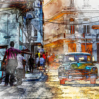Buy canvas prints of Havana, Cuba Street Scene by Nic Croad
