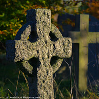 Buy canvas prints of Celtic Stone Cross Headstone by Nic Croad