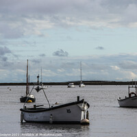 Buy canvas prints of Boats anchored in Orford Harbour by David Swayne
