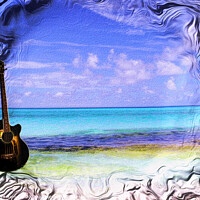 Buy canvas prints of Guitar on the Beach by Dave Harnetty