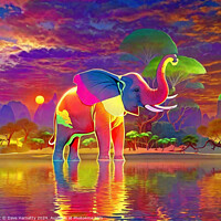 Buy canvas prints of Elephant on the Water 2. by Dave Harnetty