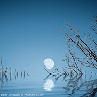 Buy canvas prints of A Blue Moon on the Water by Dave Harnetty