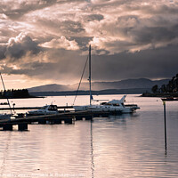 Buy canvas prints of Sunset Oban harbour  by christian maltby