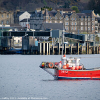 Buy canvas prints of Red boat Oban  by christian maltby