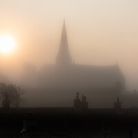 Buy canvas prints of Misty day at Penpont Dumfries Ga;;oway by christian maltby
