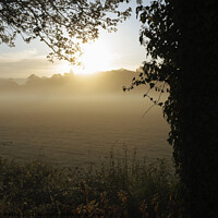 Buy canvas prints of A picture of a misty sunrise Dumfries Scotland by christian maltby