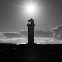 Buy canvas prints of Southerness Lighthouse silhouette  by christian maltby