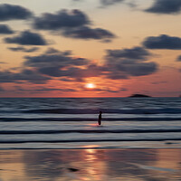 Buy canvas prints of Sunset, Treyarnon Bay, North Cornwall. by Frank Farrell