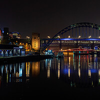 Buy canvas prints of Night Tyne, Newcastle  by Frank Farrell