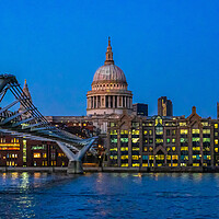 Buy canvas prints of St Pauls Cathedral, London, during the blue hour by Frank Farrell
